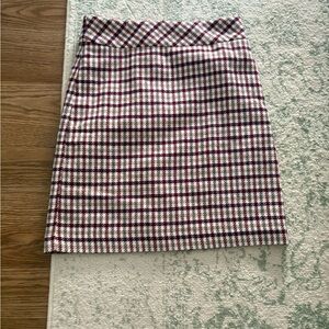 Talbots A-line Plaid Women's Skirt in burgundy Red and White